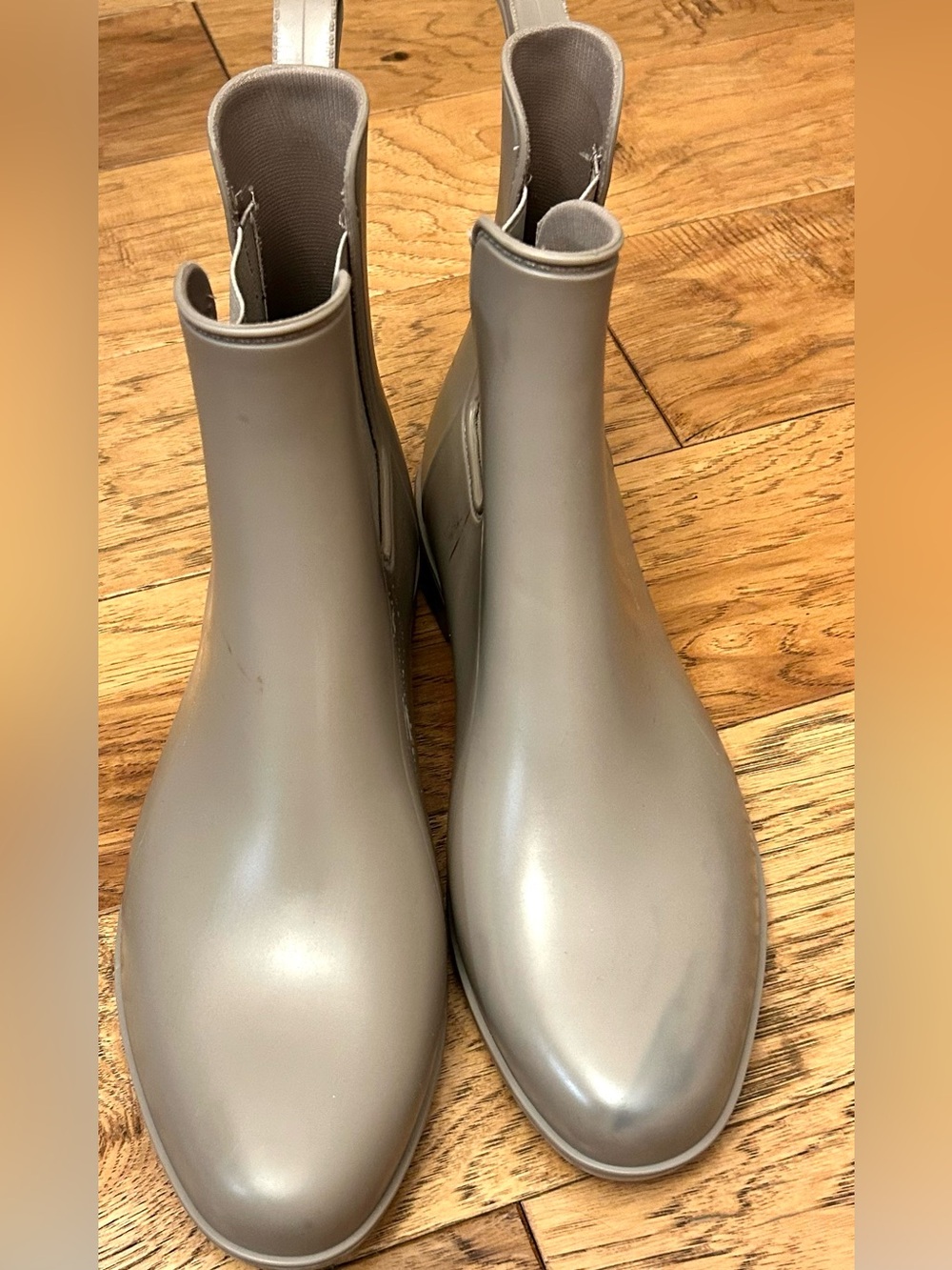 Women's Chelsea Rain Boots - a New Day™ Taupe Size 10 FLAWED